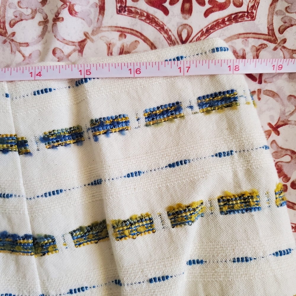 LOFT woven striped boucle shift fitted skirt, 36" white - Picture 9 of 11